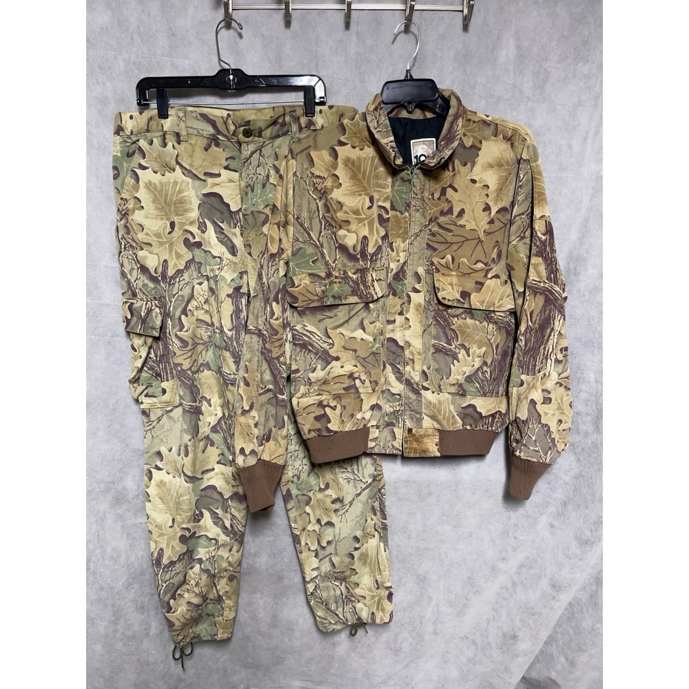 VTG Men Hunting Set L Advantage Timber‎ Camo Jacket Pants Suit Outdoor USA 10X